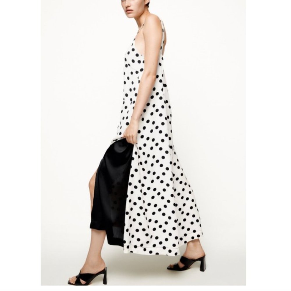ZARA STUDIO POLKA DOT SLIP MAXI DRESS - Picture 4 of 16